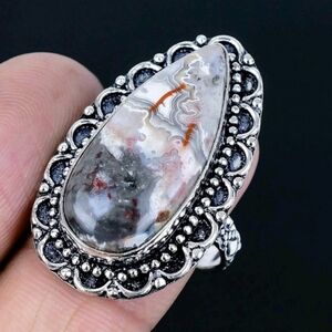 Laguna Lace Agate Gemstone 925 Sterling Silver Handmade Ring
